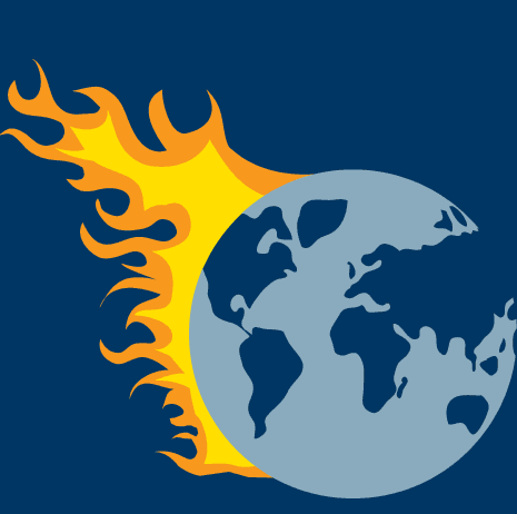 Earth ablaze illustration by Kevin Weidemann